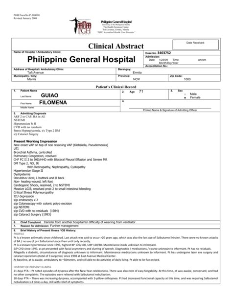 Working at Philippine General Hospital .